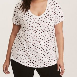 NWT Torrid Lip Patterned White T-shirt